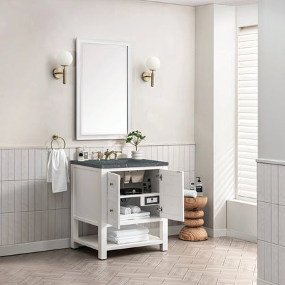 Breckenridge 30" Single Vanity, Bright White w/ 3 CM Parisien Bleu Top