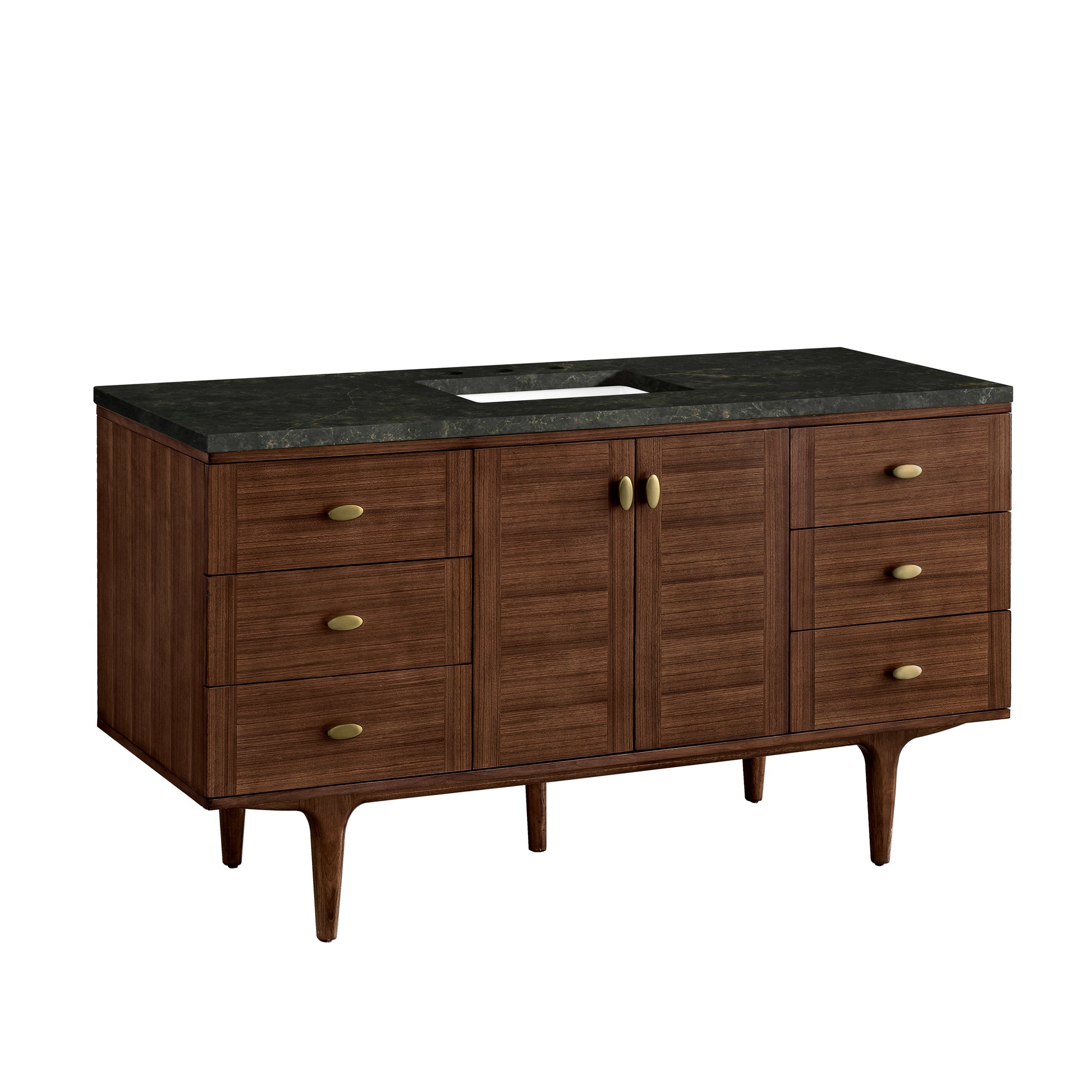 Renovate for Less Atlanta Amberly 60" Single Vanity, Mid-Century Walnut, w/ 3 CM Phantome Eclos Top