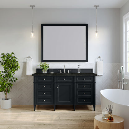 Renovate for Less Atlanta Brittany 60" Single Vanity, Black Onyx, w/ 3 CM Phantome Eclos Top