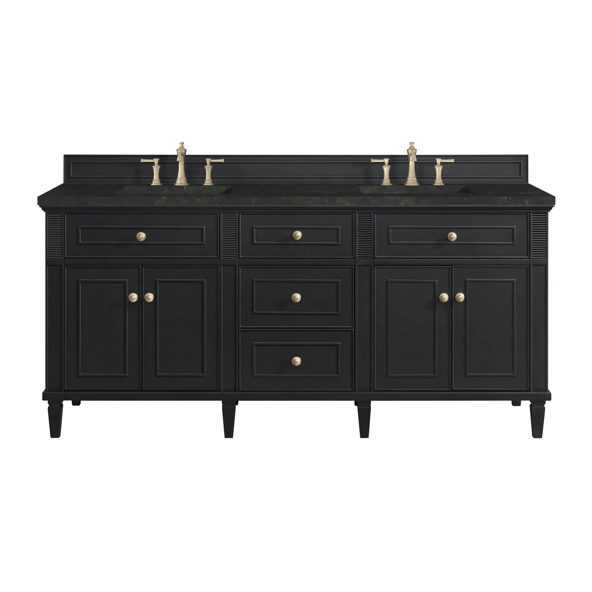 Lorelai 72" Double Vanity, Black Onyx, w/ 3 CM Phantome Eclos Top
