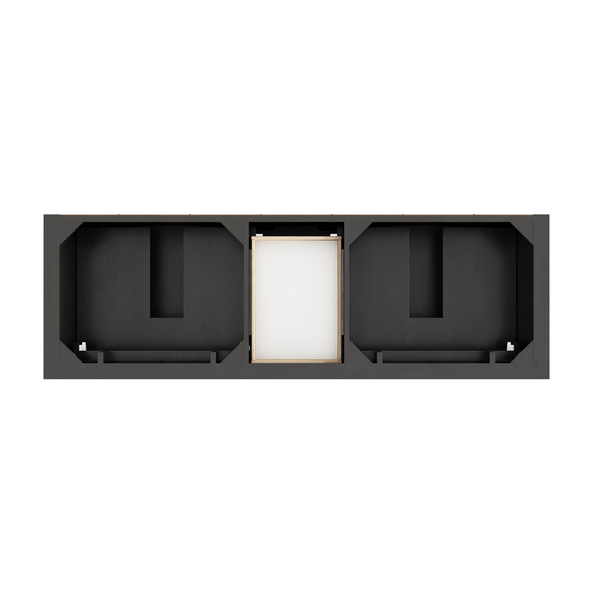 Brookfield 72" Double Vanity, Black Onyx w/ 3 CM Ethereal Noctis Silestone Top w/ FreePower Wireless Charger
