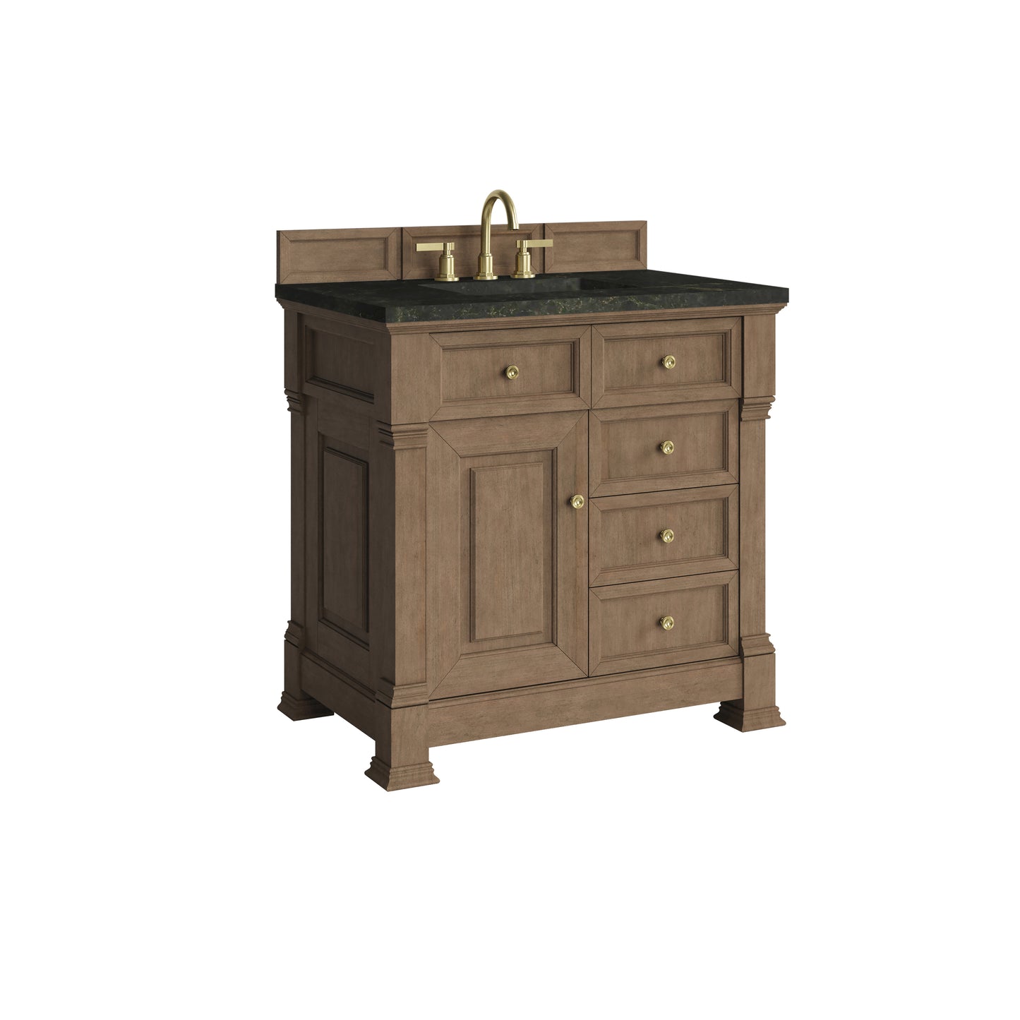 Renovate for Less Atlanta Brookfield 36" Single Vanity, Pecan, w/ 3 CM Phantome Eclos Top