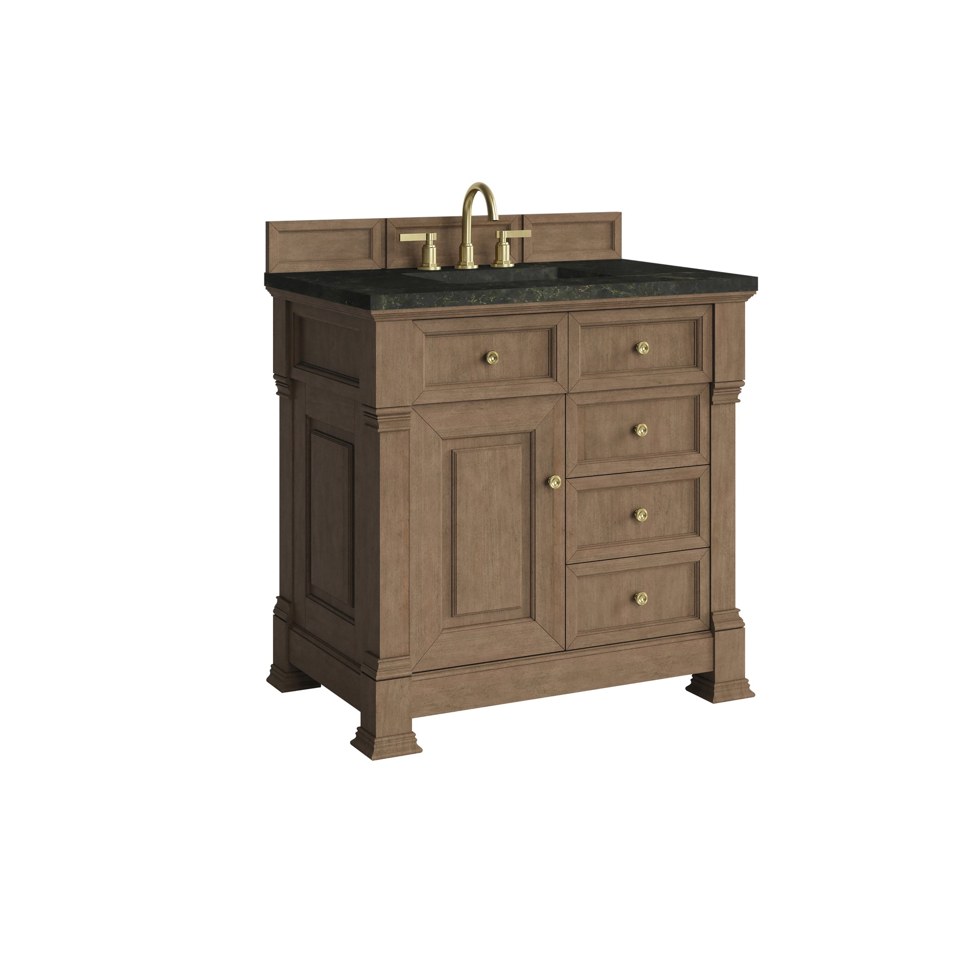 Renovate for Less Atlanta Brookfield 36" Single Vanity, Pecan, w/ 3 CM Phantome Eclos Top