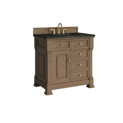 Renovate for Less Atlanta Brookfield 36" Single Vanity, Pecan, w/ 3 CM Phantome Eclos Top