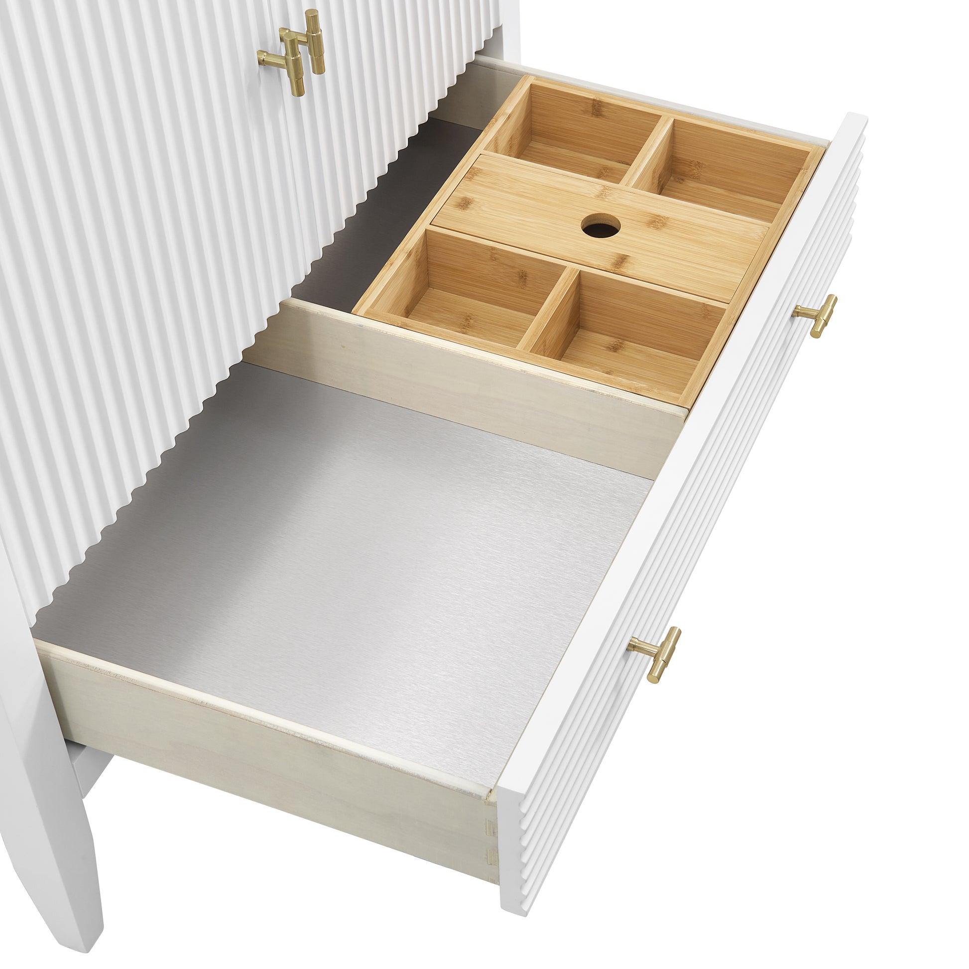 Renovate for Less Atlanta Myrrin 36" Vanity, Bright White w/ 3 CM Parisien Bleu Silestone Top