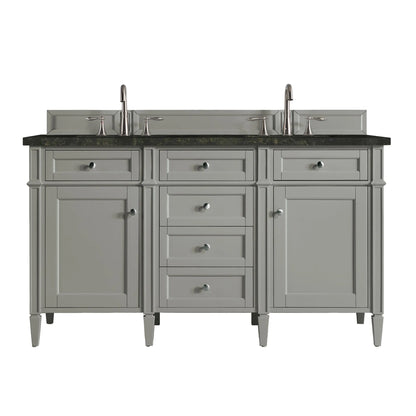 Brittany 60" Double Vanity, Urban Gray, w/ 3 CM Phantome Eclos Top