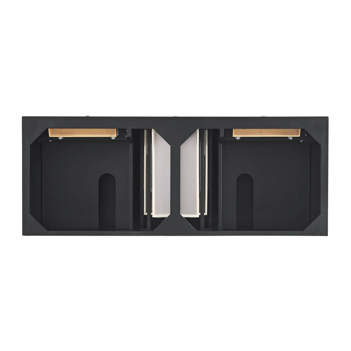 Lorelai 60" Double Vanity, Black Onyx w/ 3 CM Parisien Bleu Silestone Top w/FreePower Wireless Charger