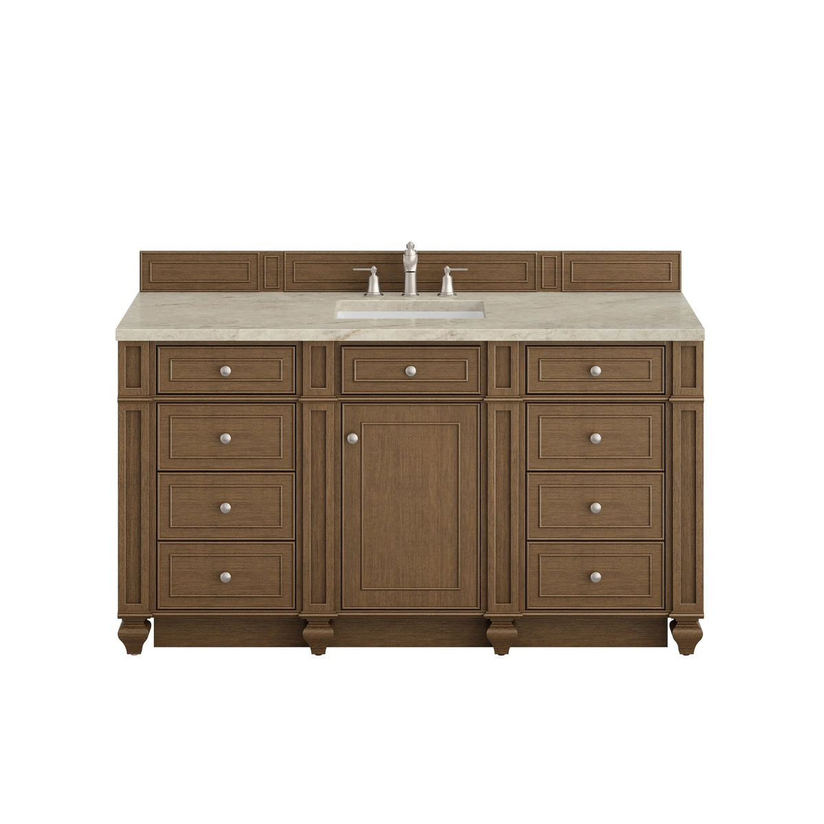 Bristol 60" Single Vanity, Saddle Brown, w/ 3 CM Tajnar Eclos Top