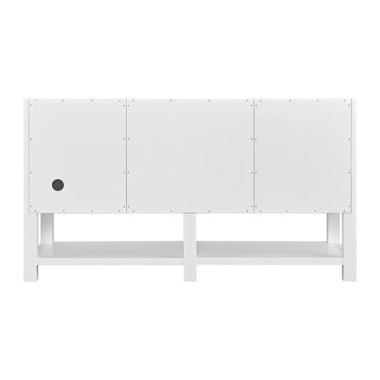 Renovate for Less Atlanta Breckenridge 60" Double Vanity, Bright White, w/ 3 CM Phantome Eclos Top