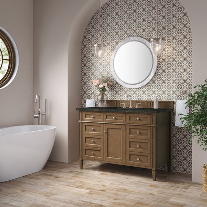 Renovate for Less Atlanta Brittany 48" Single Vanity, Saddle Brown, w/ 3 CM Phantome Eclos Top