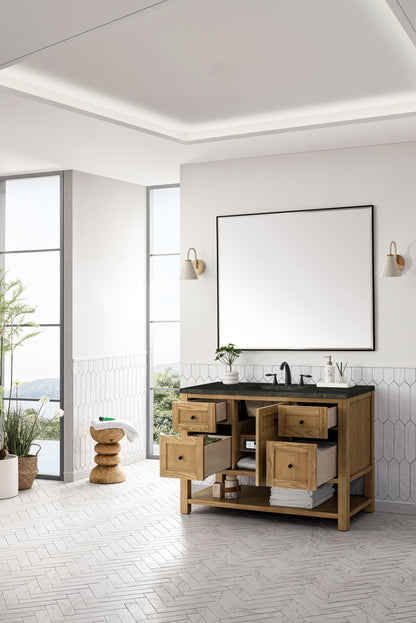 Renovate for Less Atlanta Breckenridge 48" Single Vanity, Light Natural Oak, w/ 3 CM Phantome Eclos Top