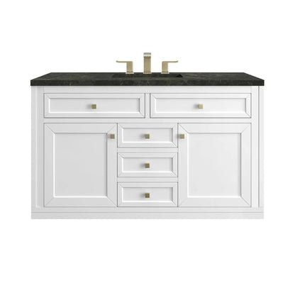 Chicago 48" Single Vanity, Glossy White, w/ 3 CM Phantome Eclos Top