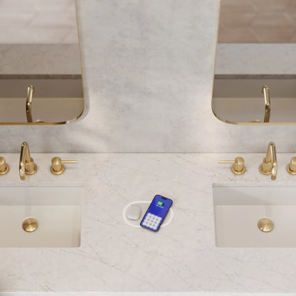 Breckenridge 72" Double Vanity, Smokey Celadon w/ 3 CM Eternal Jasmine Pearl Top w/FreePower Wireless Charger