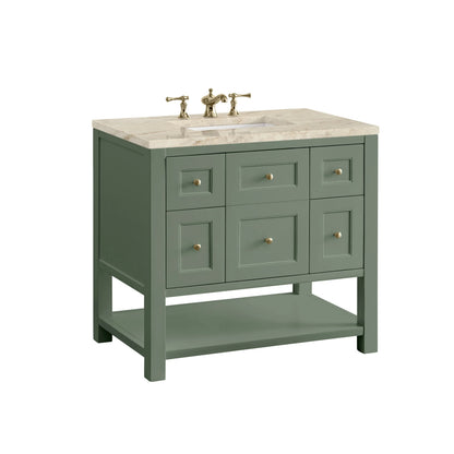 Breckenridge 36" Single Vanity, Smokey Celadon, w/ 3 CM Tajnar Eclos Top