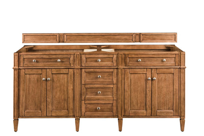 Brittany 72" Double Vanity Cabinet, Saddle Brown