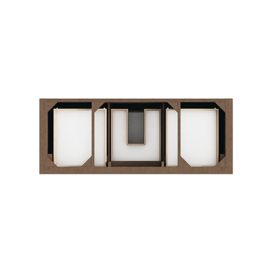 Renovate for Less Atlanta Brookfield 60" Single Vanity, Pecan w/ 3 CM Parisien Bleu Silestone Top