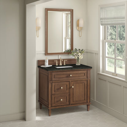 Renovate for Less Atlanta Lorelai 36" Single Vanity, Mid-Century Walnut, w/ 3 CM Phantome Eclos Top