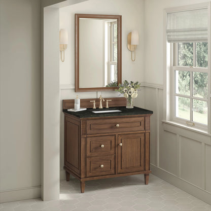 Lorelai 36" Single Vanity, Mid-Century Walnut, w/ 3 CM Phantome Eclos Top