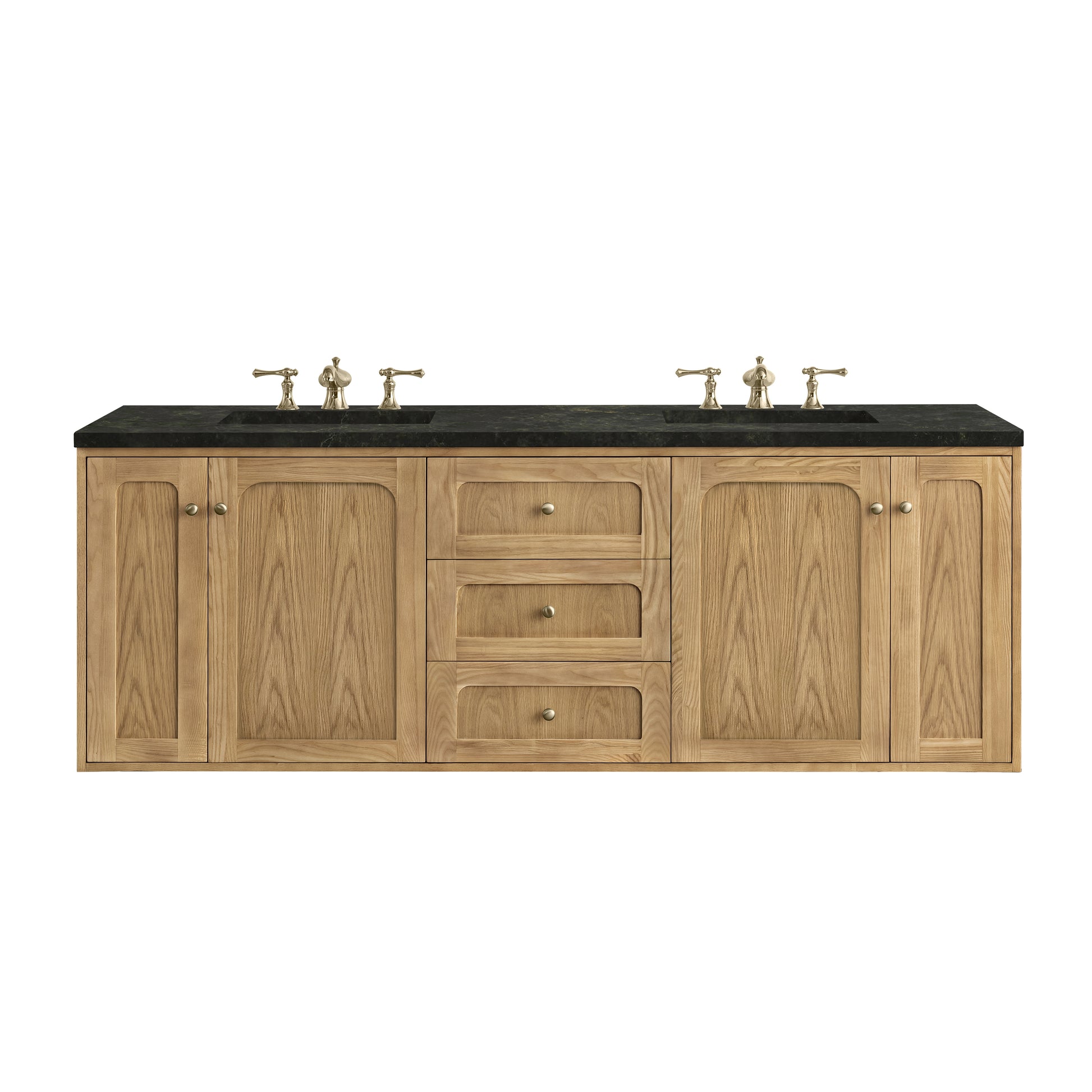 Renovate for Less Atlanta Laurent 72" Double Vanity, Light Natural Oak, w/ 3 CM Phantome Eclos Top