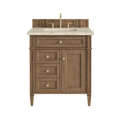Brittany 30" Single Vanity, Pecan w/ 3 CM Tajnar Eclos Top