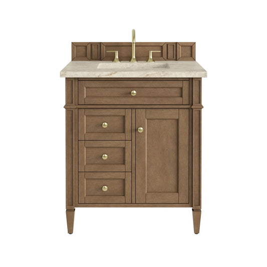 Brittany 30" Single Vanity, Pecan w/ 3 CM Tajnar Eclos Top