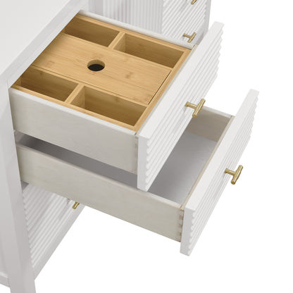 Renovate for Less Atlanta Myrrin 48" Single Vanity, Bright White, w/ 3 CM Phantome Eclos Top