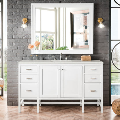 Renovate for Less Atlanta Addison 72" Double Vanity, Glossy White w/ 3 CM Lime Delight Silestone Top