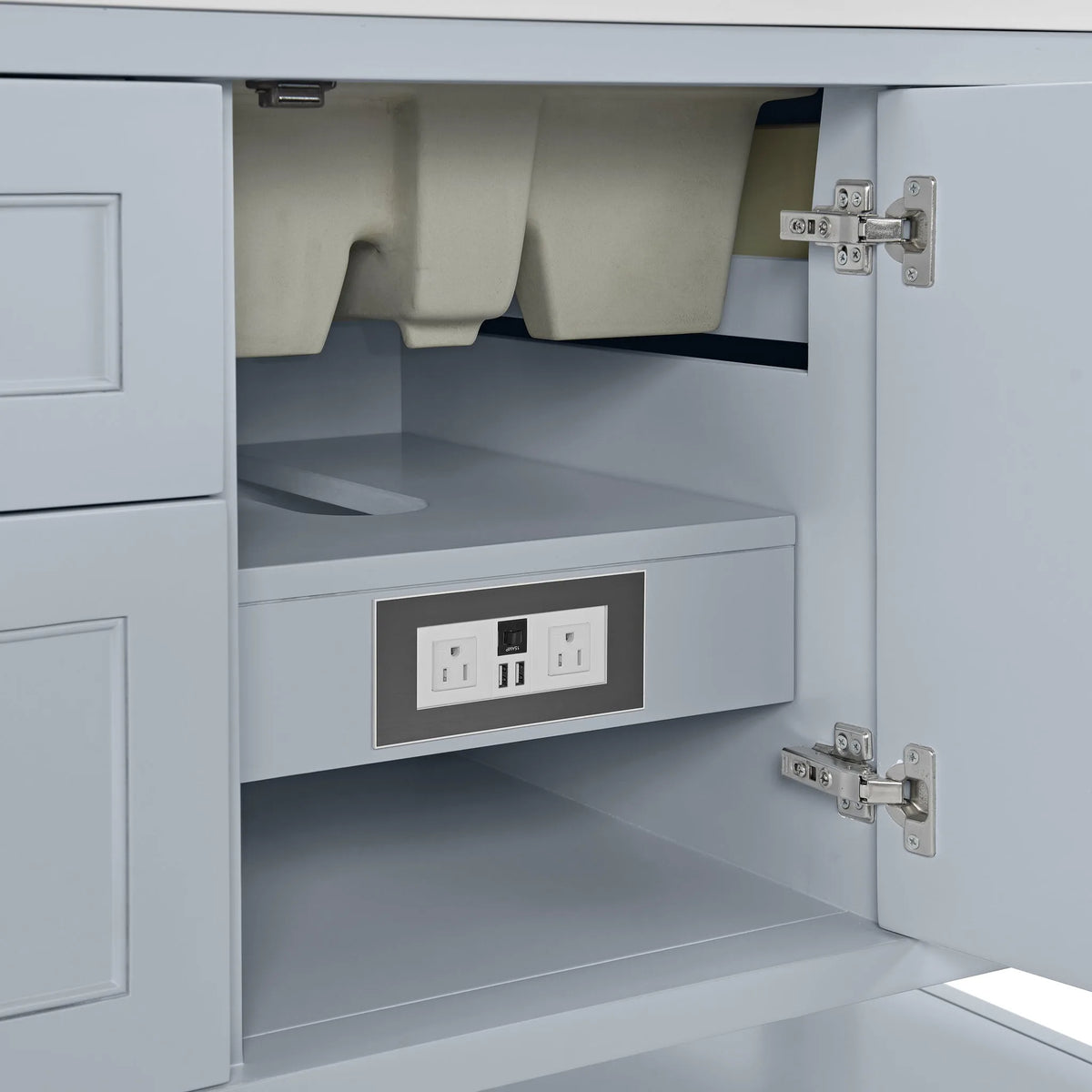 Breckenridge 48" Single Vanity, Serenity Blue, w/ 3 CM Siberian Silestone Top