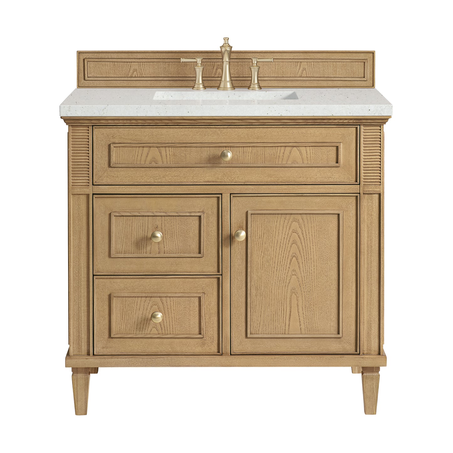 Renovate for Less Atlanta Lorelai 36" Single Vanity, Light Natural Oak w/ 3 CM Lime Delight Silestone Top