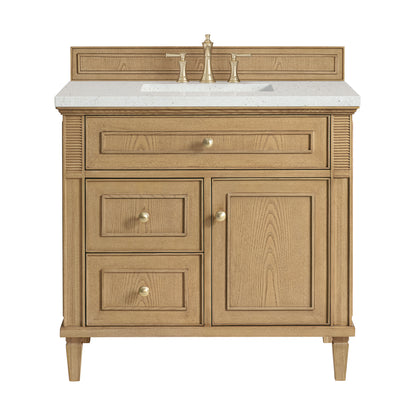 Renovate for Less Atlanta Lorelai 36" Single Vanity, Light Natural Oak w/ 3 CM Lime Delight Silestone Top