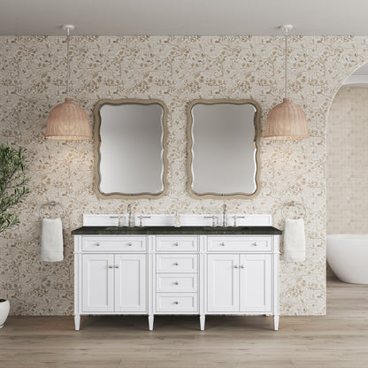 Renovate for Less Atlanta Brittany 72" Double Vanity in Bright White, w/ 3 CM Phantome Eclos Top