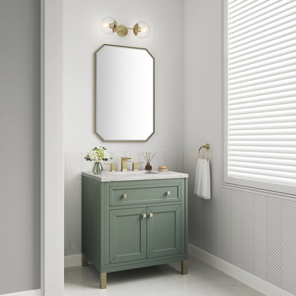 Renovate for Less Atlanta Chicago 30" Single Vanity, Smokey Celadon, w/ 3 CM Eternal Jasmine Pearl Silestone® Top