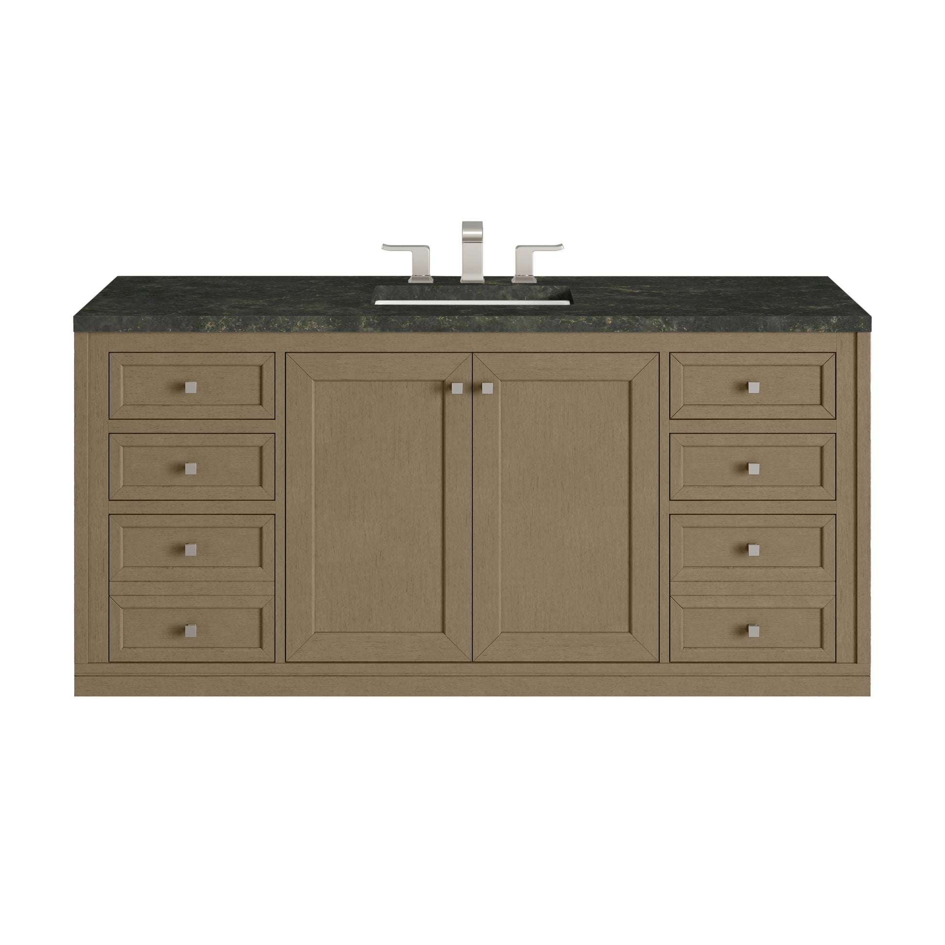 Renovate for Less Atlanta Chicago 60" Single Vanity, Walnut Whisper, w/ 3 CM Phantome Eclos Top