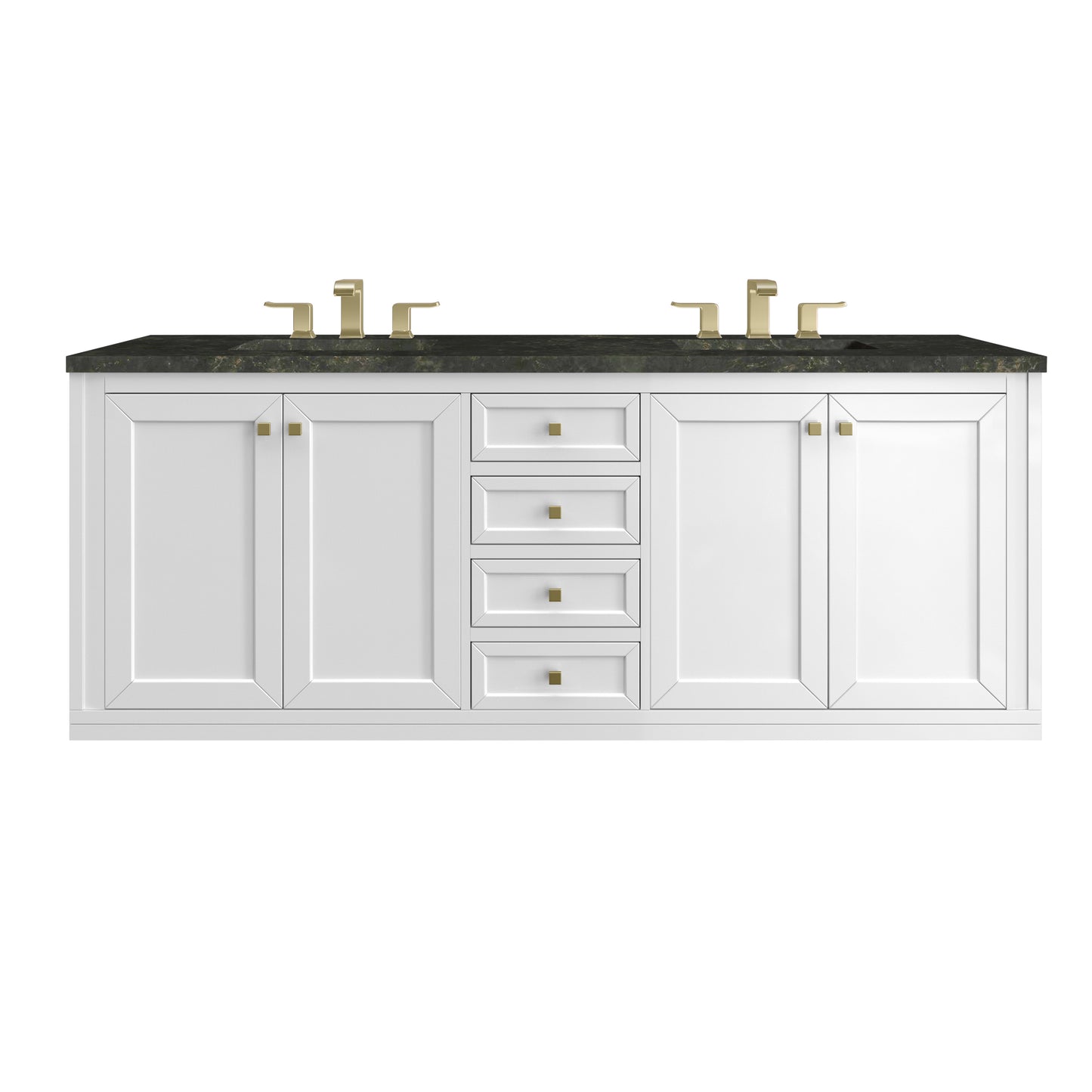 Renovate for Less Atlanta Chicago 72" Double Vanity, Glossy White, w/ 3 CM Phantome Eclos Top