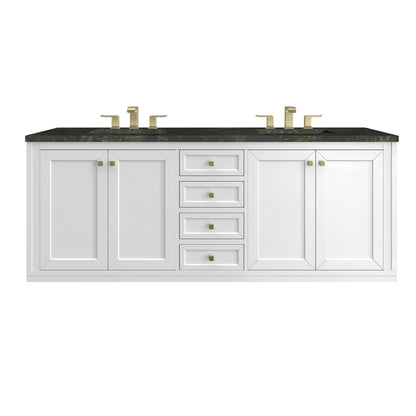 Renovate for Less Atlanta Chicago 72" Double Vanity, Glossy White, w/ 3 CM Phantome Eclos Top