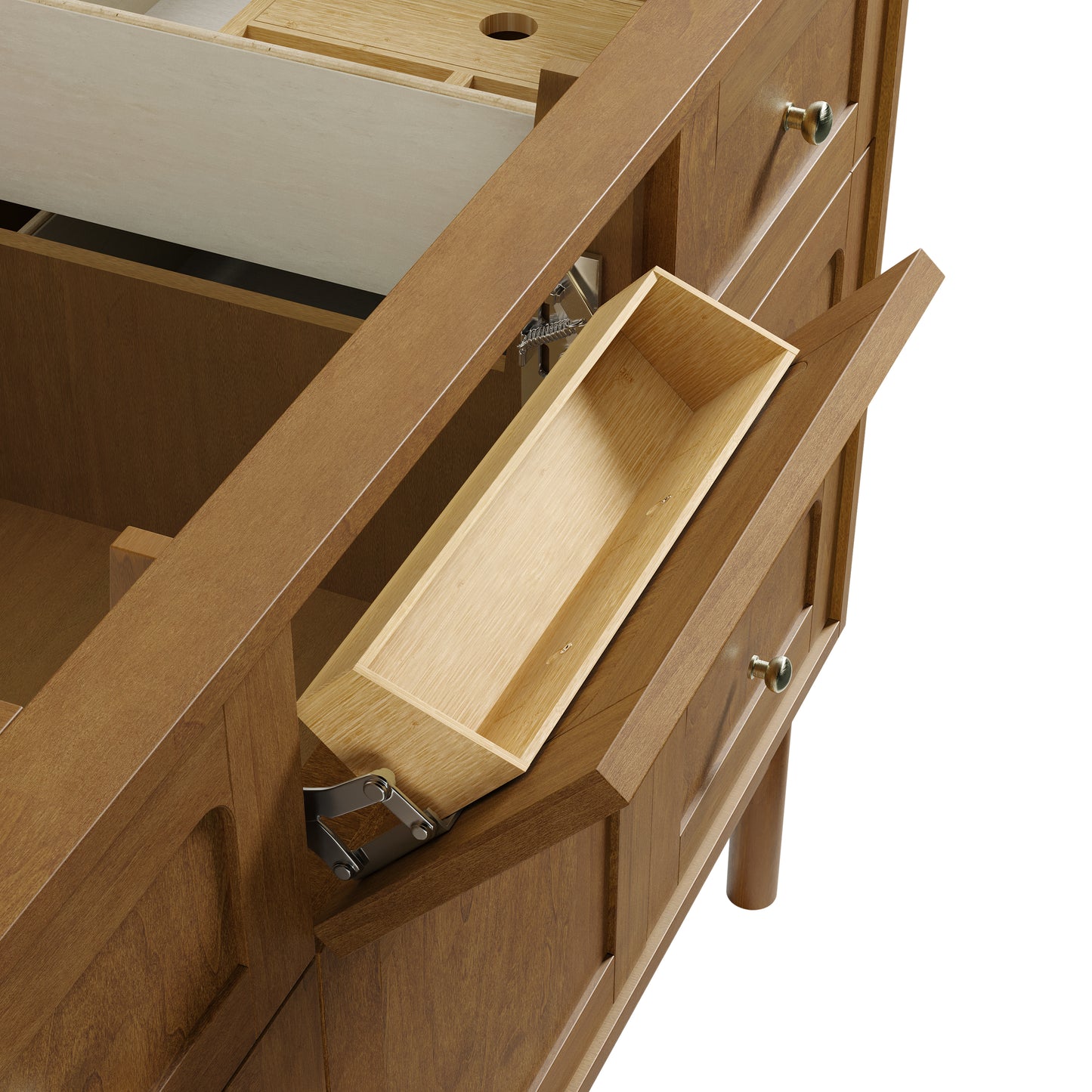 Renovate for Less Atlanta Laurent 48" Single Vanity, Honey Oak w/ 3 CM Phantome Eclos Top