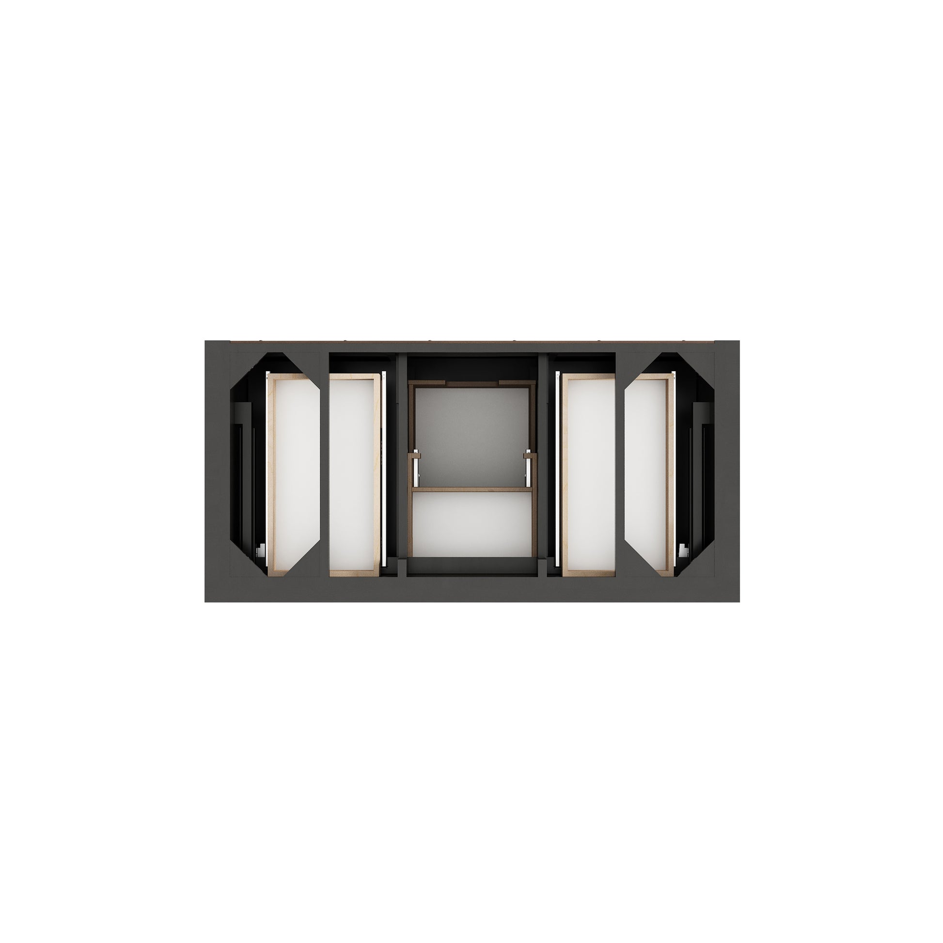 Renovate for Less Atlanta Brookfield 48" Single Vanity, Black Onyx,  w/ 3 CM White Zeus Silestone Top
