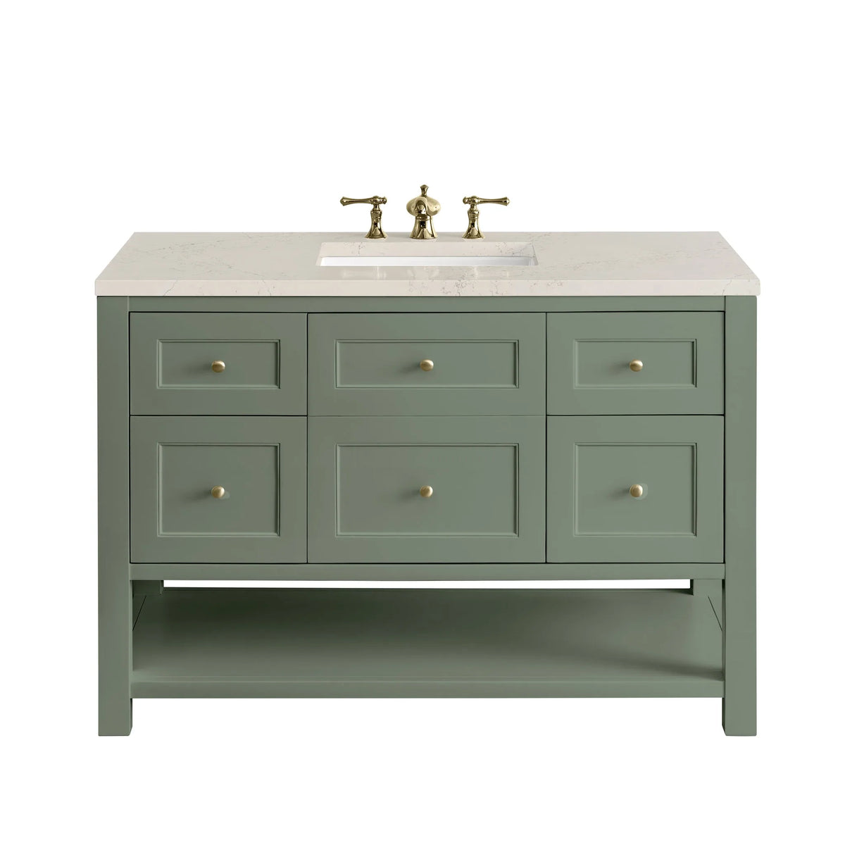 Breckenridge 48" Single Vanity, Smokey Celadon, w/ 3 CM Siberian Silestone Top