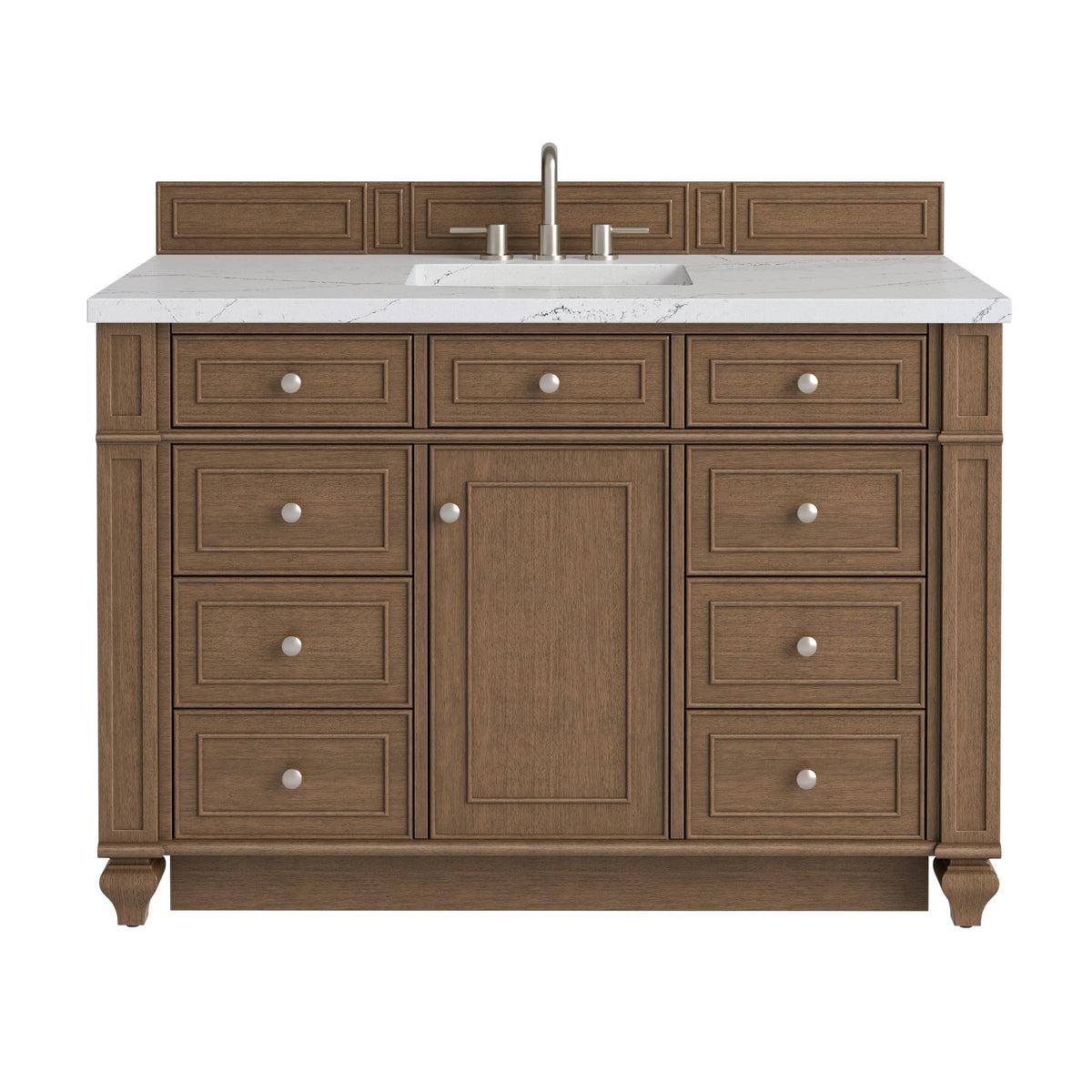 Bristol 48" Single Vanity, Saddle Brown w/ 3 CM Ethereal Noctis Silestone Top