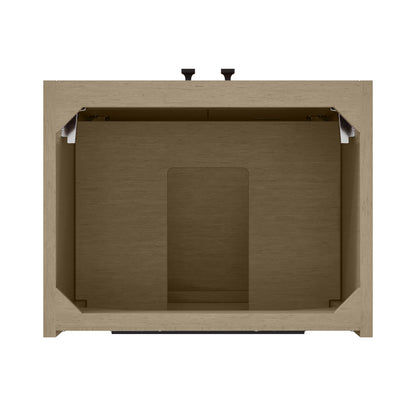 Renovate for Less Atlanta Chianti 20" Single Vanity, Walnut Whisper, Matte Black, w/ White Glossy Composite Stone Top