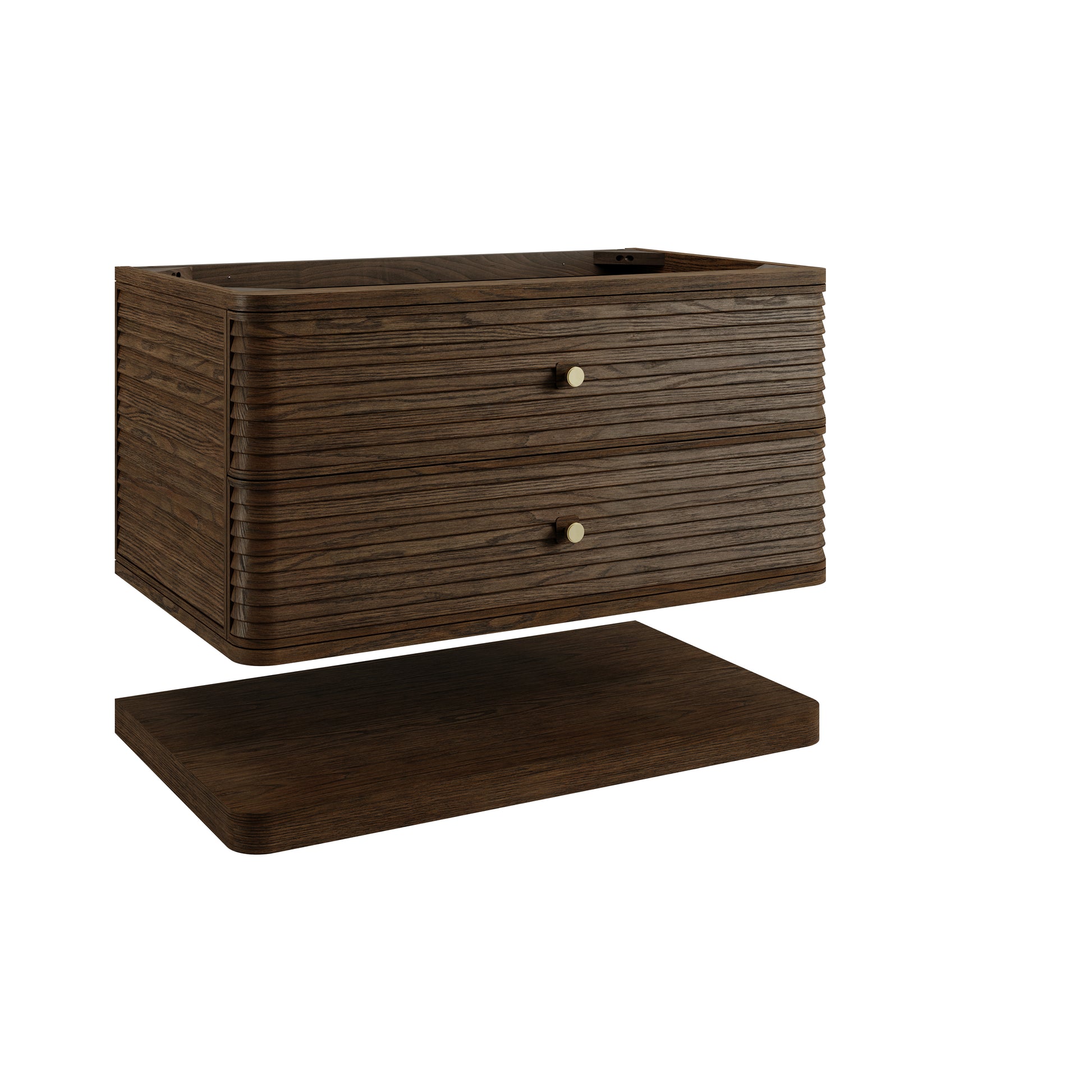 Renovate for Less Atlanta Allamari 36" Single Vanity, Sable w/ 3 CM Phantome Eclos Top