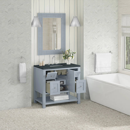 Breckenridge 36" Single Vanity, Serenity Blue, w/ 3 CM Charcoal Soapstone Quartz Top
