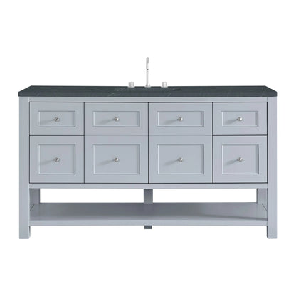 Breckenridge 60" Single Vanity, Serenity Blue, w/ 3 CM Charcoal Soapstone Quartz Top