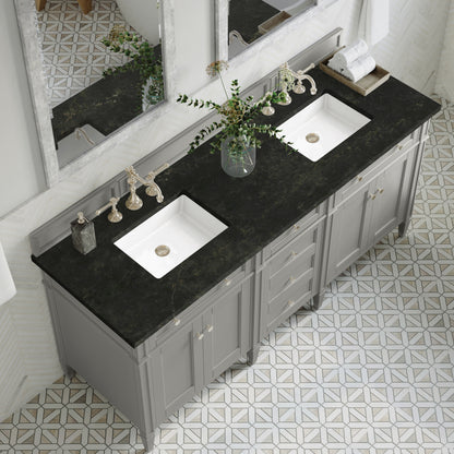 Renovate for Less Atlanta Brittany 72" Double Vanity, Urban Gray, w/ 3 CM Phantome Eclos Top