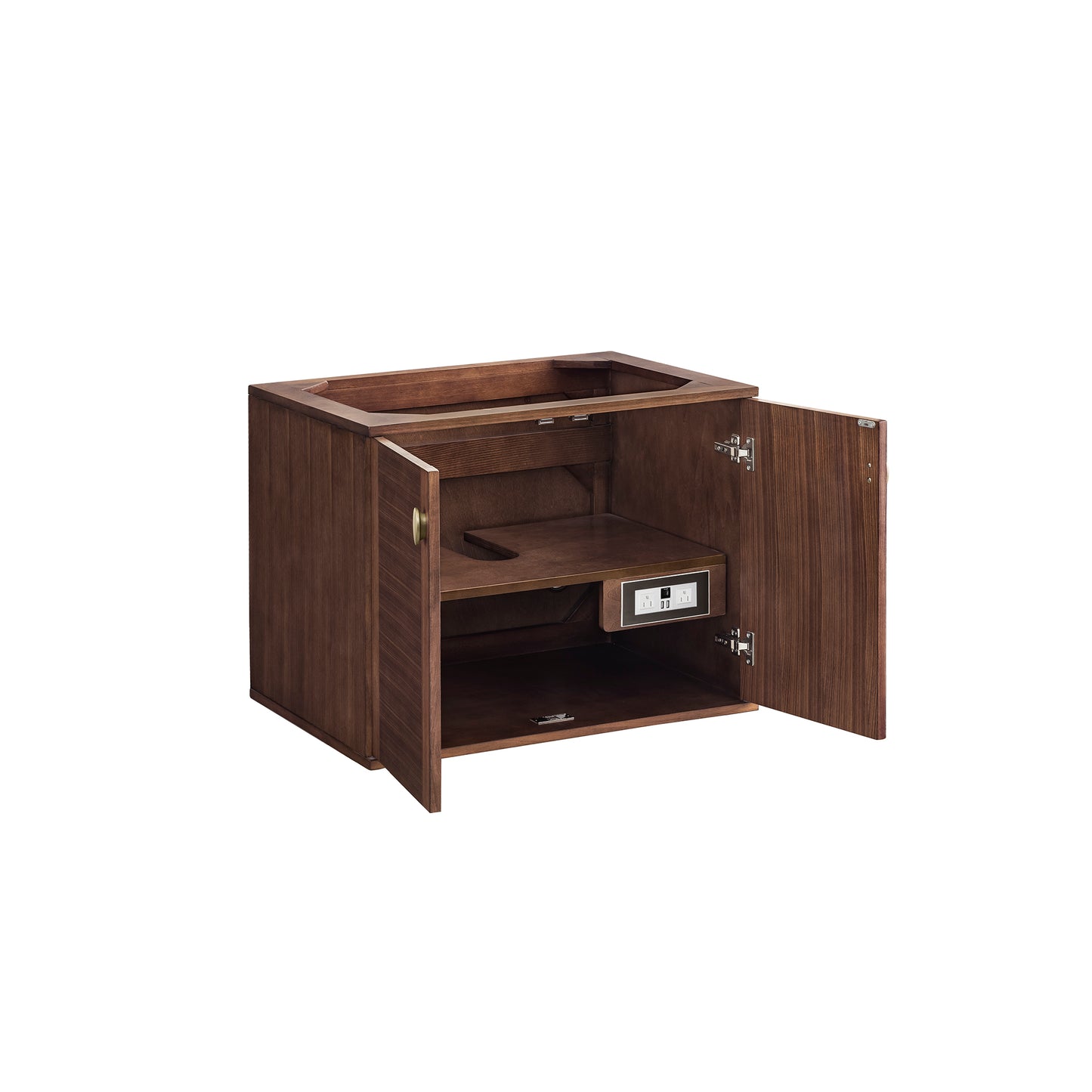 Renovate for Less Atlanta Amberly 30" Single Vanity, Mid-Century Walnut w/ 3 CM Victorian Silver Top