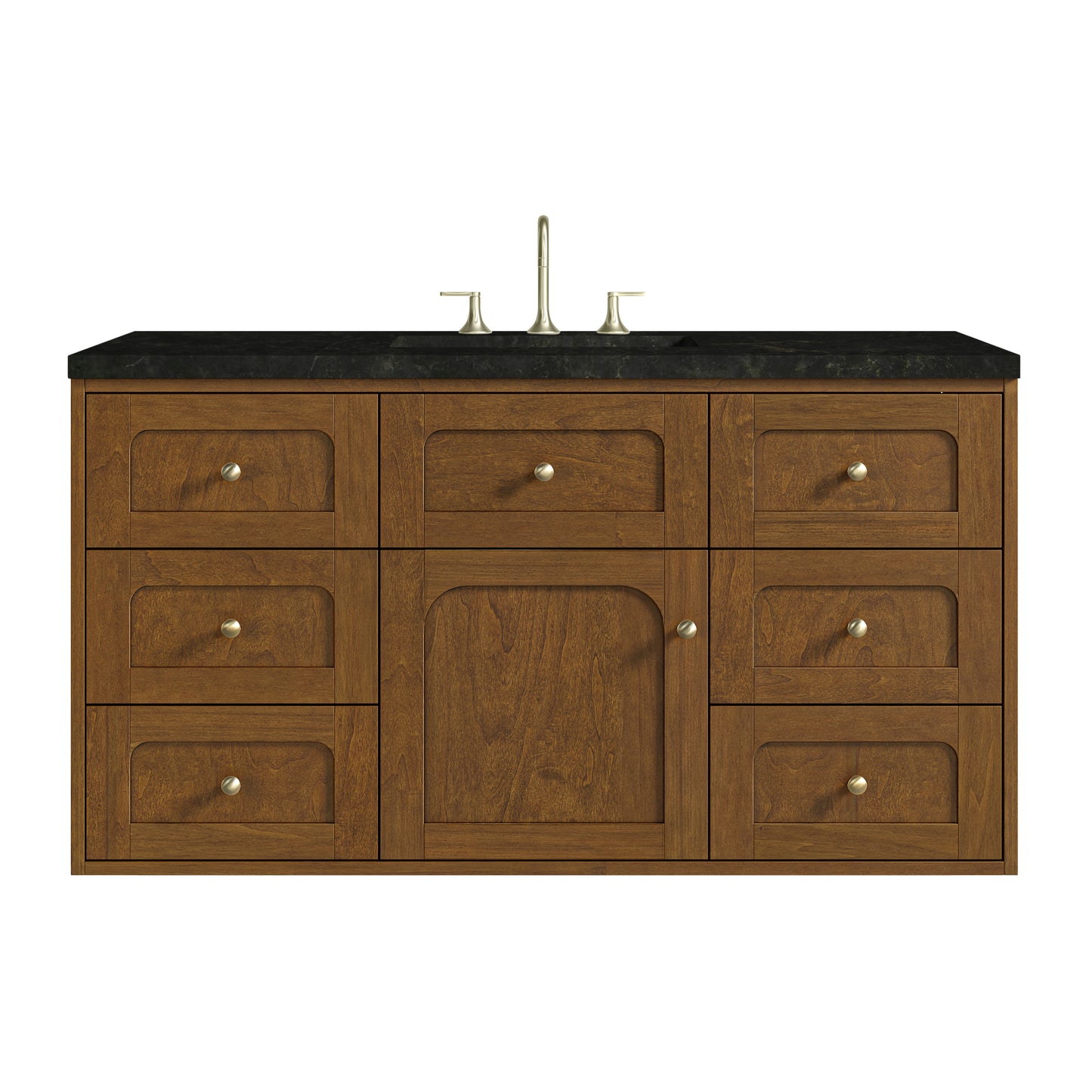Renovate for Less Atlanta Laurent 48" Single Vanity, Honey Oak w/ 3 CM Phantome Eclos Top