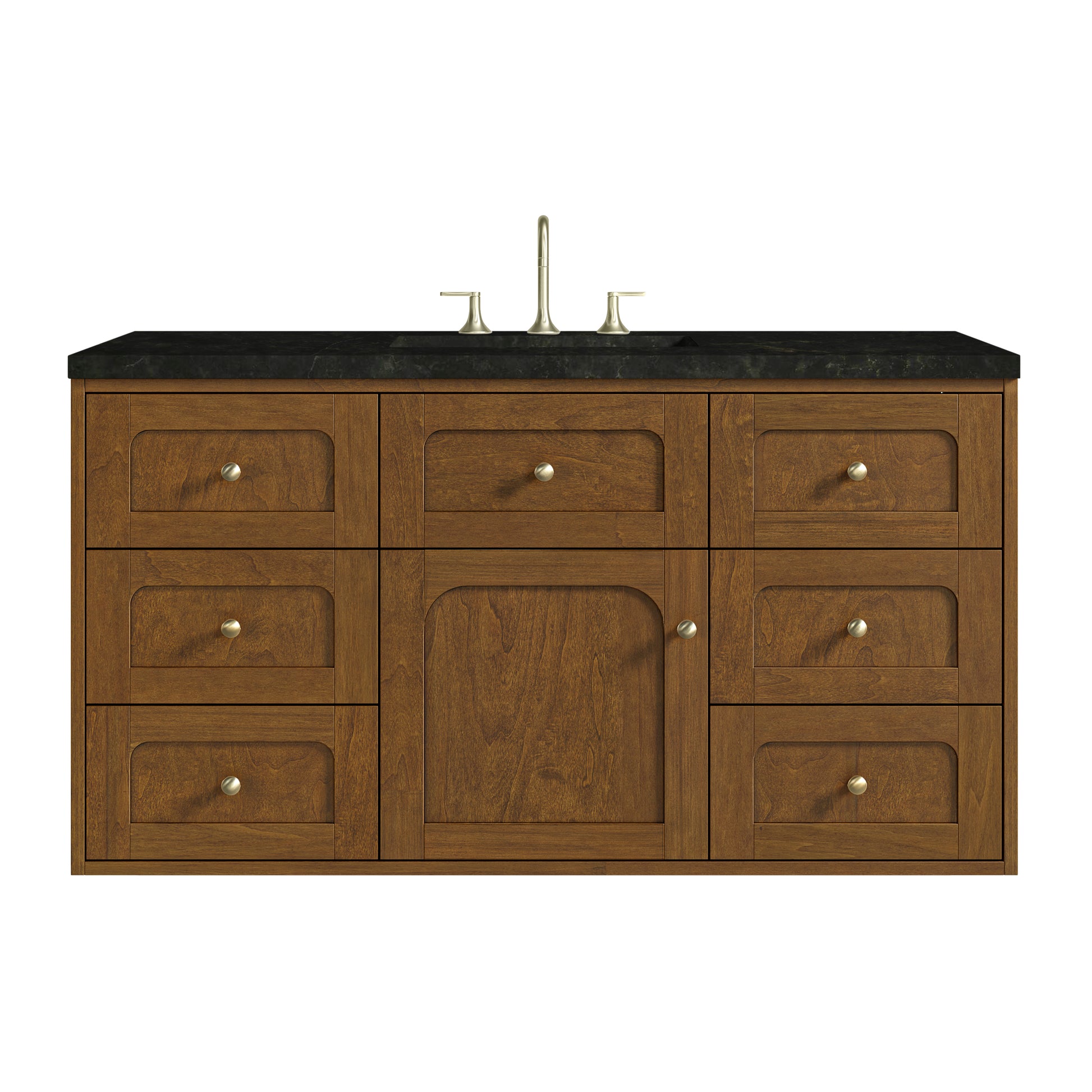 Renovate for Less Atlanta Laurent 48" Single Vanity, Honey Oak w/ 3 CM Phantome Eclos Top