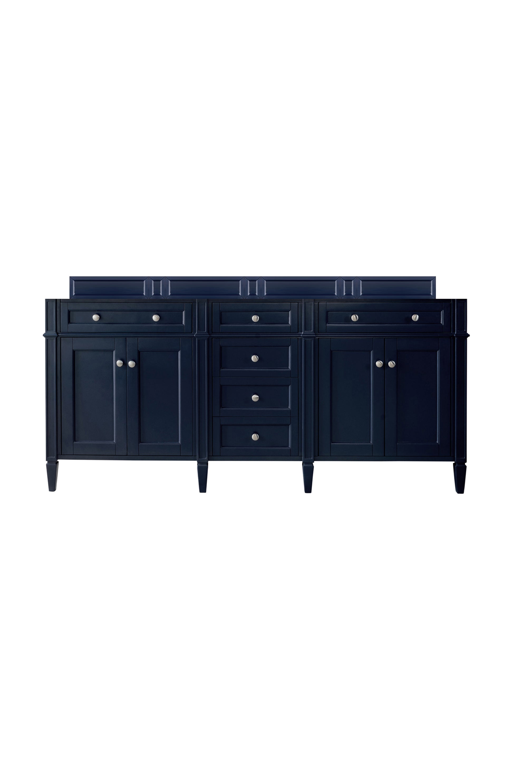 Renovate for Less Atlanta Brittany 72" Double Vanity, Victory Blue w/ 3 CM Eternal Jasmine Pearl Silestone Top w/FreePower Wireless Charger