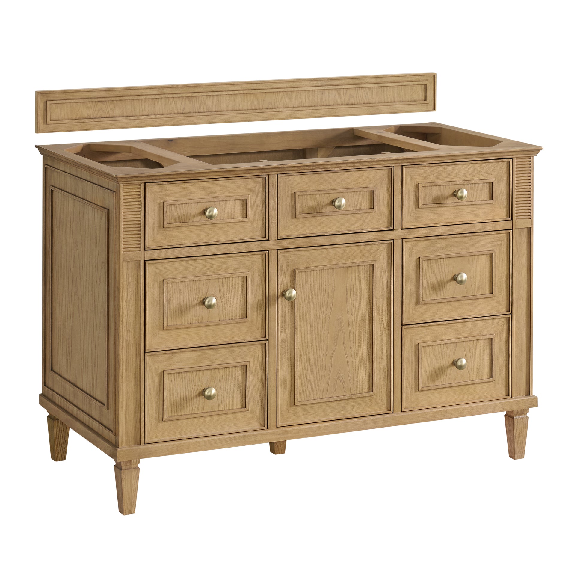 Renovate for Less Atlanta Lorelai 48" Single Vanity, Light Natural Oak, w/ 3 CM Tajnar Eclos Top