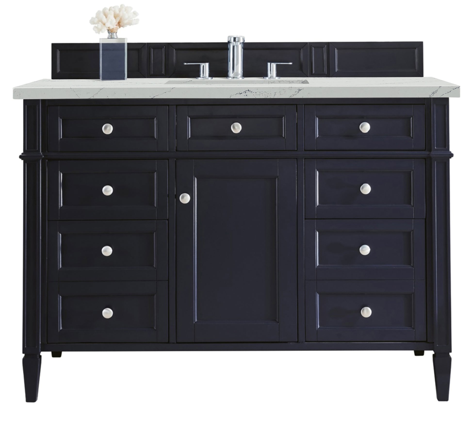 Renovate for Less Atlanta Brittany 48" Single Vanity, Victory Blue w/ 3 CM Ethereal Noctis Silestone Top
